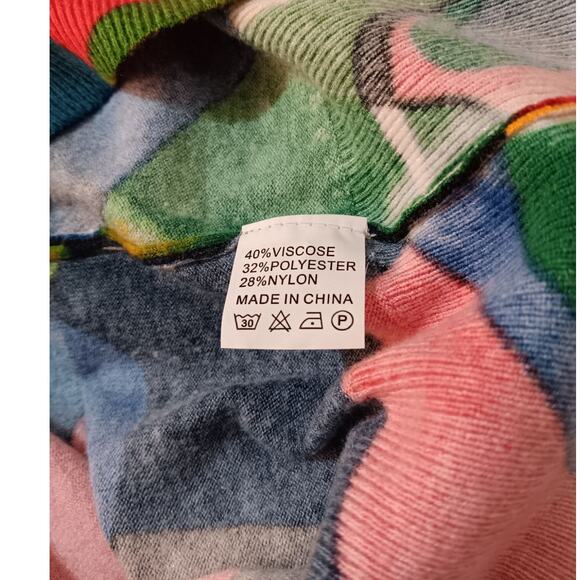 Men's Artsy Abstract‎ Lightweight Sweater M Colorful Art to Wear Work Office - Picture 7 of 12